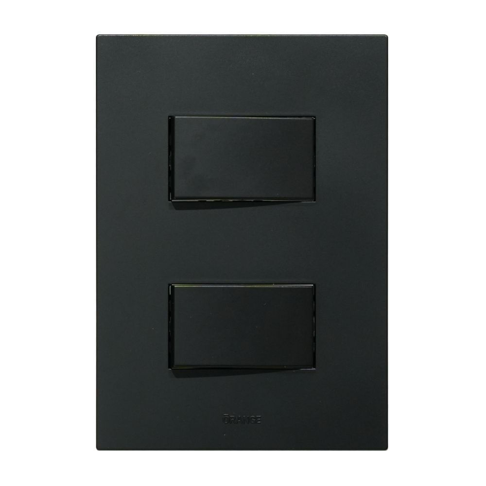 Placa Armada Orange: Interruptor Doble Matte Negro