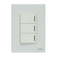 Placa Armada Orange: Interruptor Triple Vitro Blanco