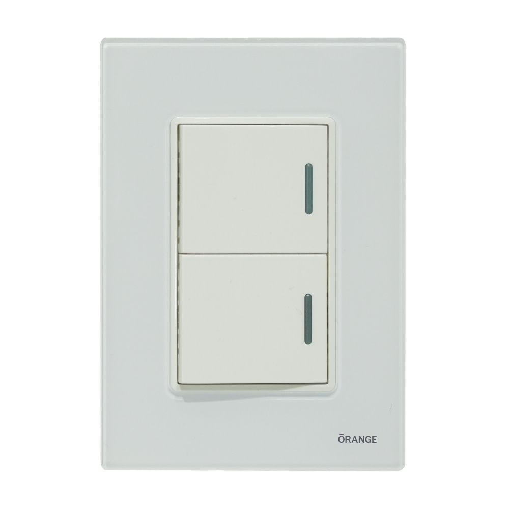Placa Armada Orange: Conmutador Doble Vitro Blanco