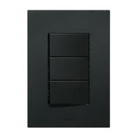 Placa Armada Orange: Interruptor Triple Matte Negro