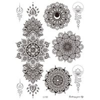 Tatuaje temporal falso flor de loto mandalas 21 x 15cm