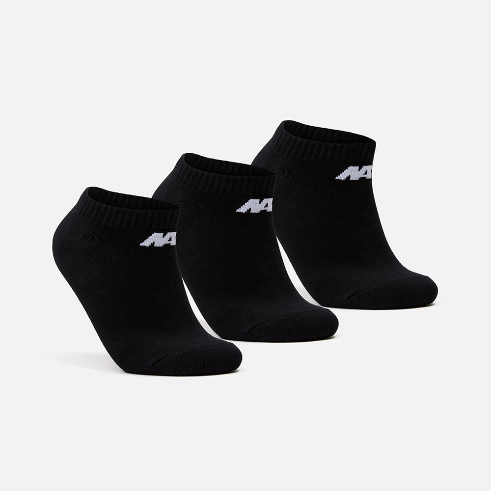 Medias Pack De 3 New Athletic Taloneras10 Negro Unisex