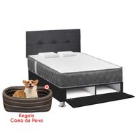 Dormitorio Sabanera FORLI Acqua 2 Plazas Blanco + 2 almohadas + Cama mascota