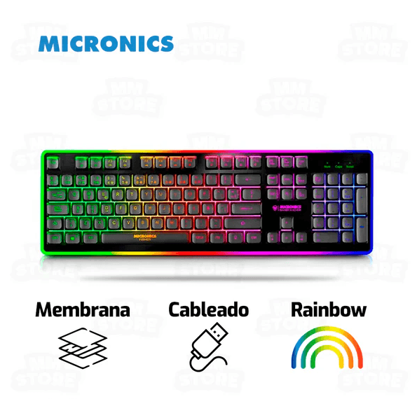 TECLADO GAMER RGB MICRONICS FISHER - MIC K801R
