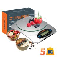 Balanza digital de cocina, vidrio 5 kg truper