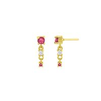 Aretes Baliq Rubi Oro 18K