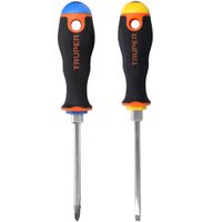 Dúo desarmadores  cruz, plana 1/4"" x 4"" mango Comfort Grip, Truper