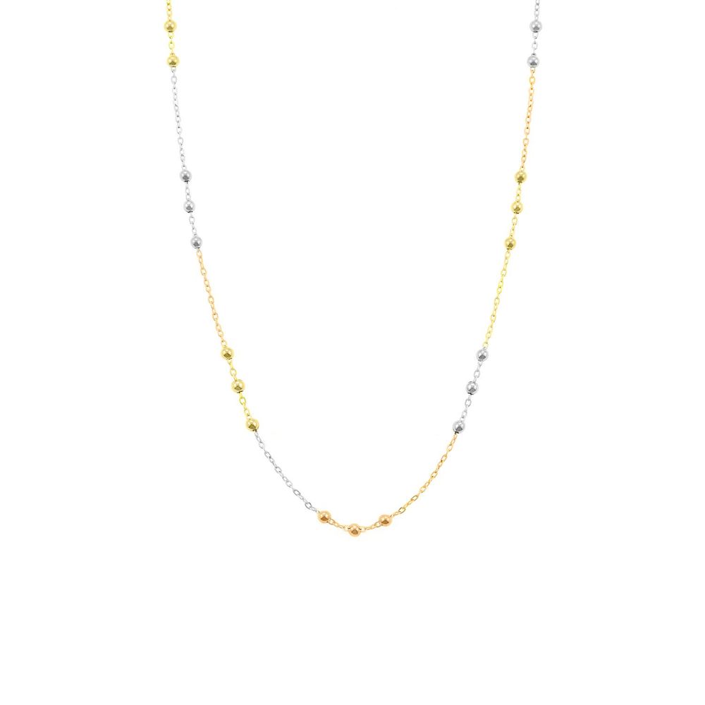 Collar Baliq Bolitas De 3 Colores Oro 18K