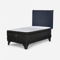 Cama Europea Tempo 1.5 Plz + Respaldo Maurice Azul