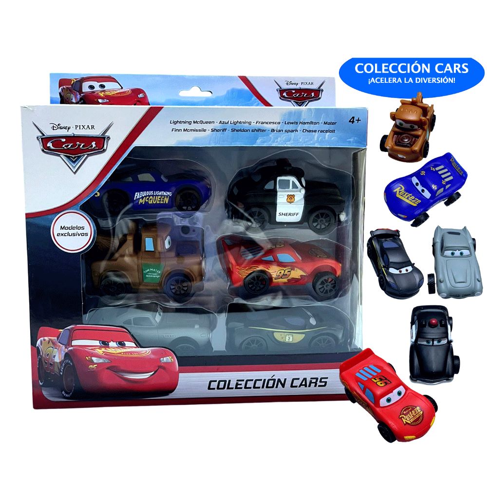 Set de Coches Vehículos A Friccion Cars 6 Pcs