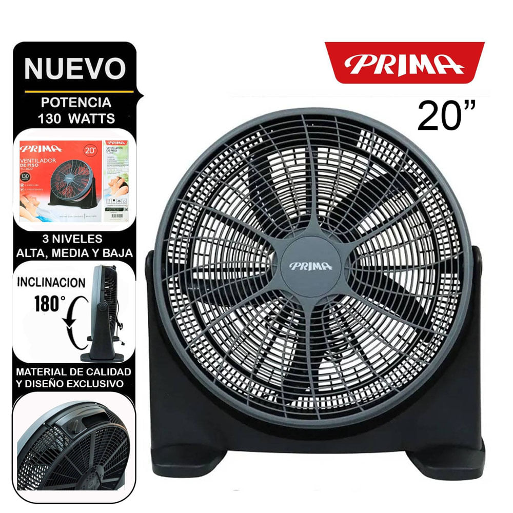 Ventilador Prima YL-2020P Box Recirculante 20"" 130 Watts Negro