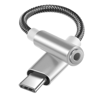 Adaptador de punta mini plug a Tipo C para audífonos ó parlantes - Gris