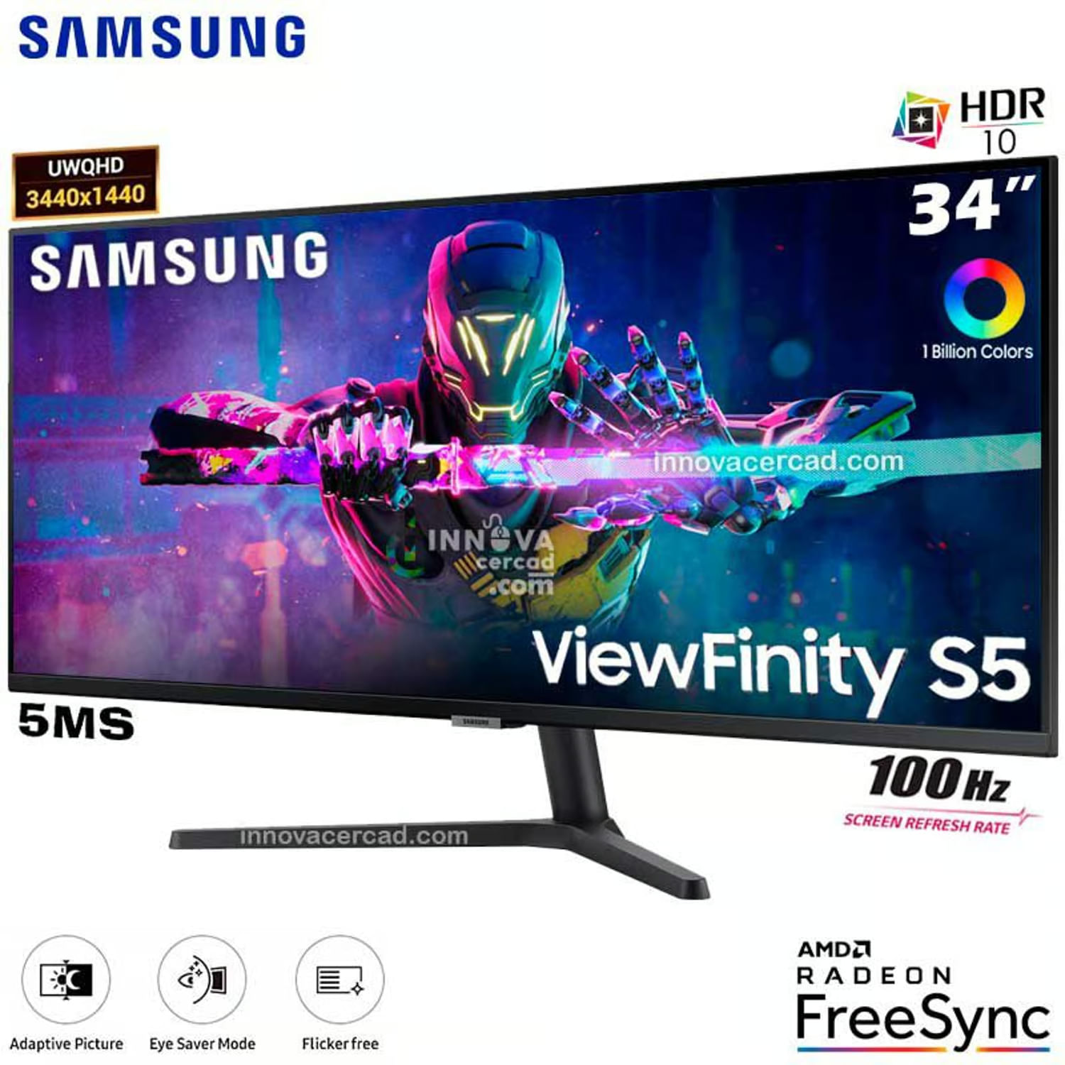 Monitor Samsung Viewfinity S5 Ls34c500galxpe - MO