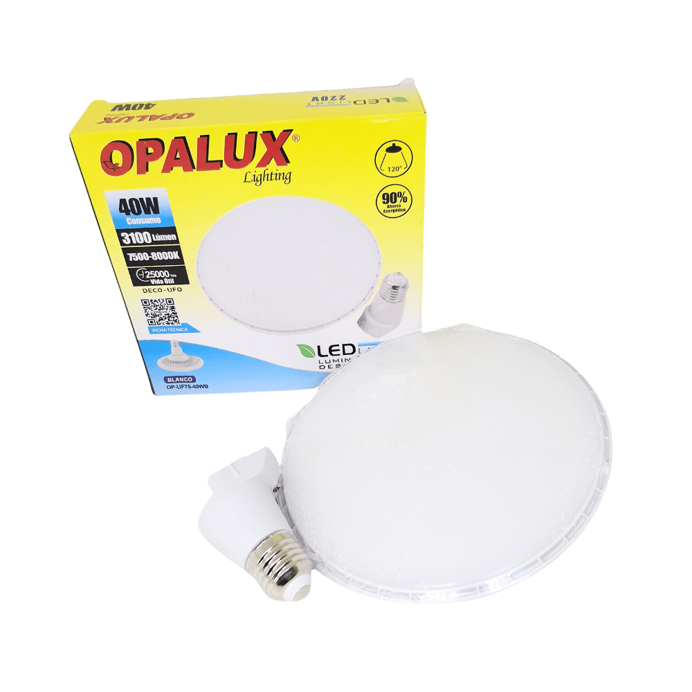 Luz Led Desmontable Ovni 40w Blanca Fría Opalux OP-UF75-40WB