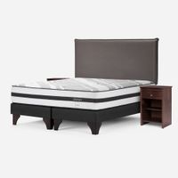 Cama Rosen Eur Driven Queen Maurice + 2 Velador Gris