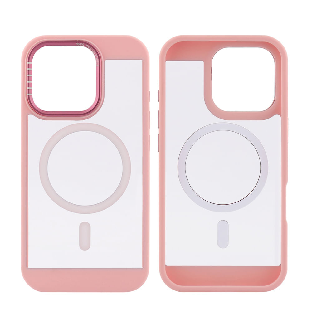 Case para iPhone 16 Pro, con MagSafe para carga inalámbrica, rígido, rosado