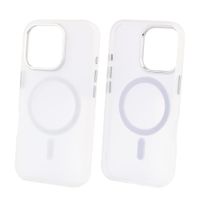 Case para iPhone 16 Pro, con MagSafe para carga inalámbrica, para accesorios magnéticos, rígido, mate traslúcido blanco