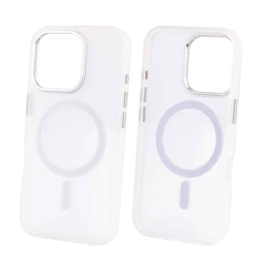 Case para iPhone 16 Pro, con MagSafe para carga inalámbrica, para accesorios magnéticos, rígido, mate traslúcido blanco