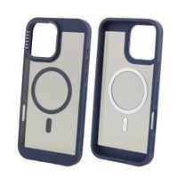 Case para iPhone 16 Pro Max, con MagSafe para carga inalámbrica, rígido, mate traslúcido azul
