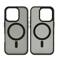 Case para iPhone 16 Pro Max, con MagSafe para carga inalámbrica, para accesorios magnéticos, rígido, mate traslúcido negro