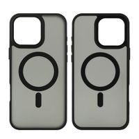Case para iPhone 16 Pro, con MagSafe para carga inalámbrica, para accesorios magnéticos, rígido, mate traslúcido negro