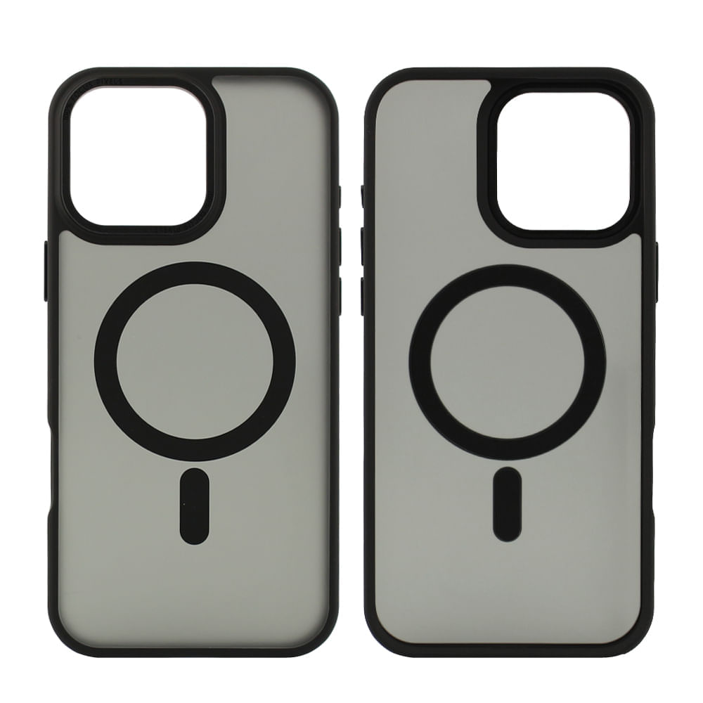 Case para iPhone 16 Pro, con MagSafe para carga inalámbrica, para accesorios magnéticos, rígido, mate traslúcido negro