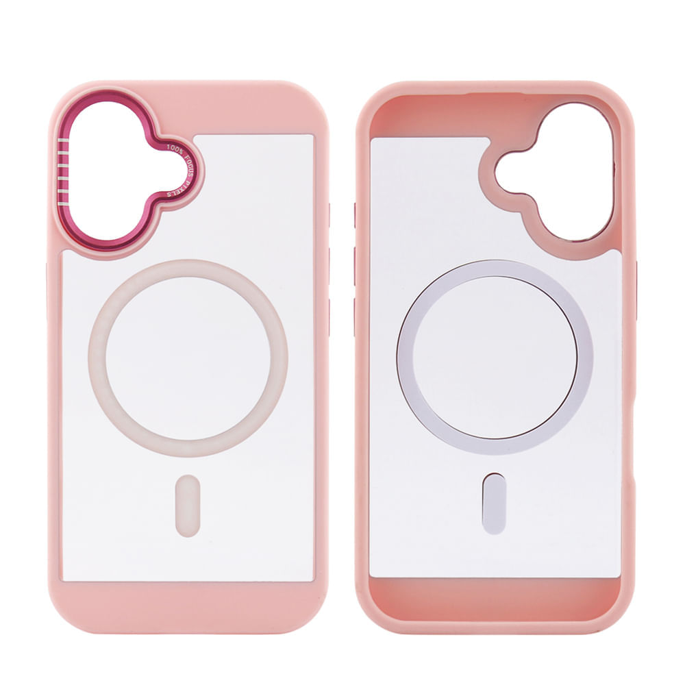 Case para iPhone 16, con MagSafe para carga inalámbrica, rígido, rosado