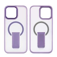 Case para iPhone 16 Pro Max, con Magsafe para carga inalámbrica con soporte, rígido, mate traslúcido morado