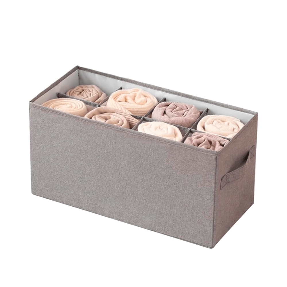 Organizador de Ropa Interior Plegable 8 Divisiones Gris