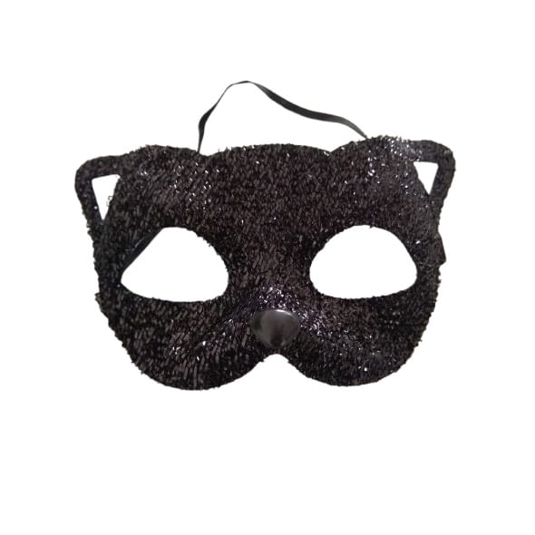 Antifaz máscara de gata negro estilo máscara veneciana disfraz Halloween