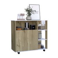 Mueble Meson de Cocina Bicolor 2 Puertas Melamina Duna/Blanco