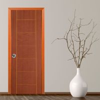 Combo Ares: Puerta Opera Grabada 40mm 90x207cm + Marco Pino + 3 Bisagras + Kit