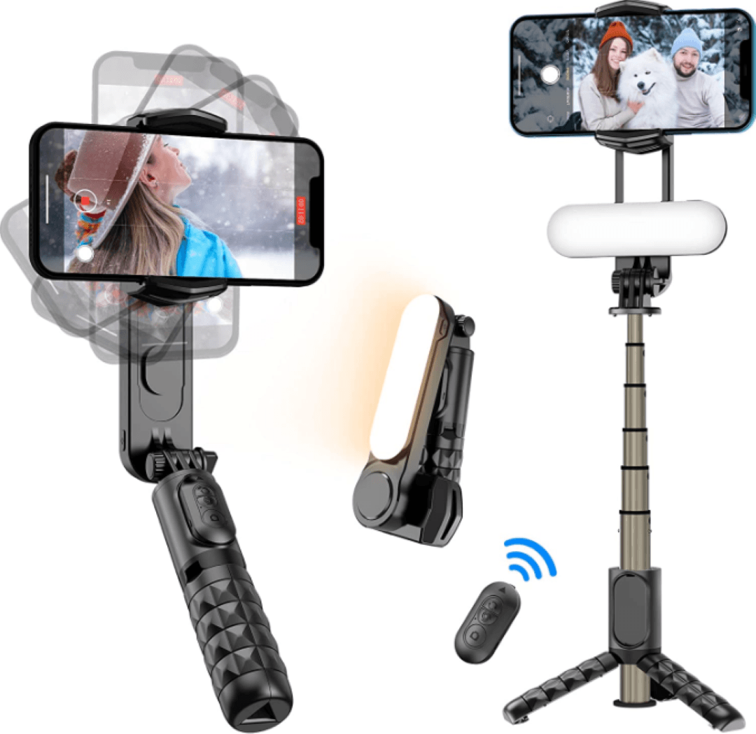 Estabilizador Gimbal de Cardán Q09 para celulares Negro