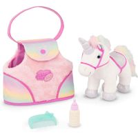 Muñeco Pucci Pups Unicornio Con Cartera Arcoíri