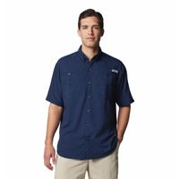 CAMISA COLUMBIA MANGA CORTA PFG TAMIAMI™ II AZUL  PARA HOMBRE