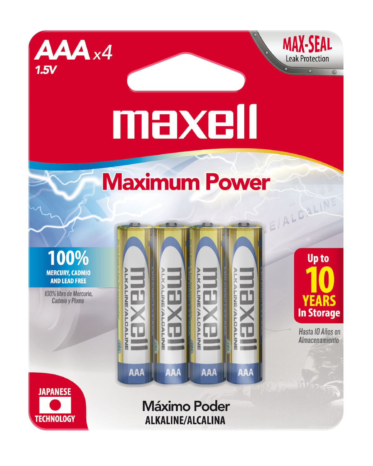 Pilas Pack x 4 AAA Maxell