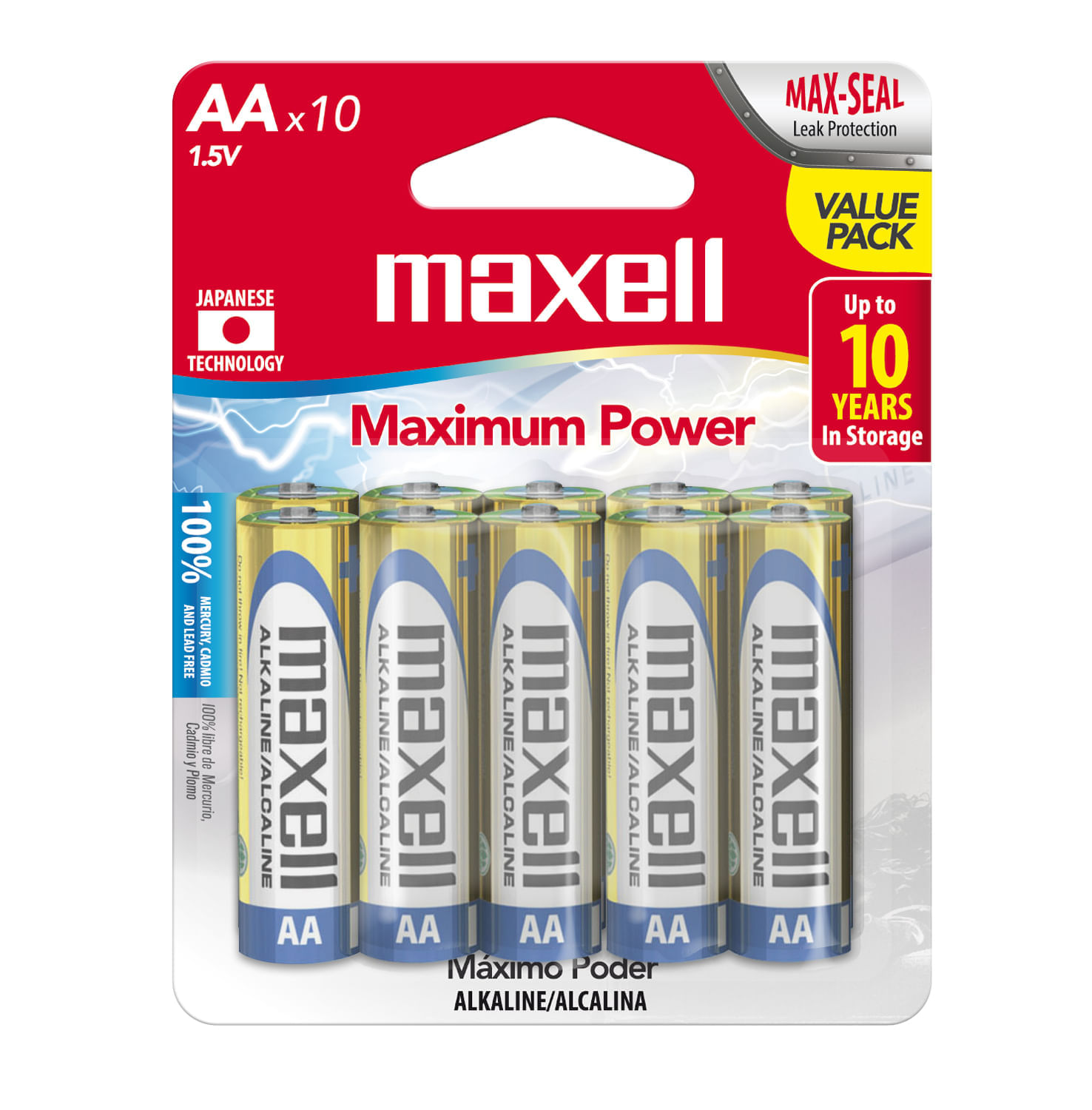 Pilas Pack x 10 AA Maxell
