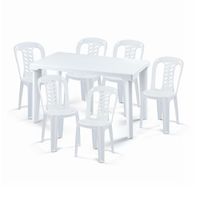 Set Mesa Inka Rectangular Blanco Polinplast