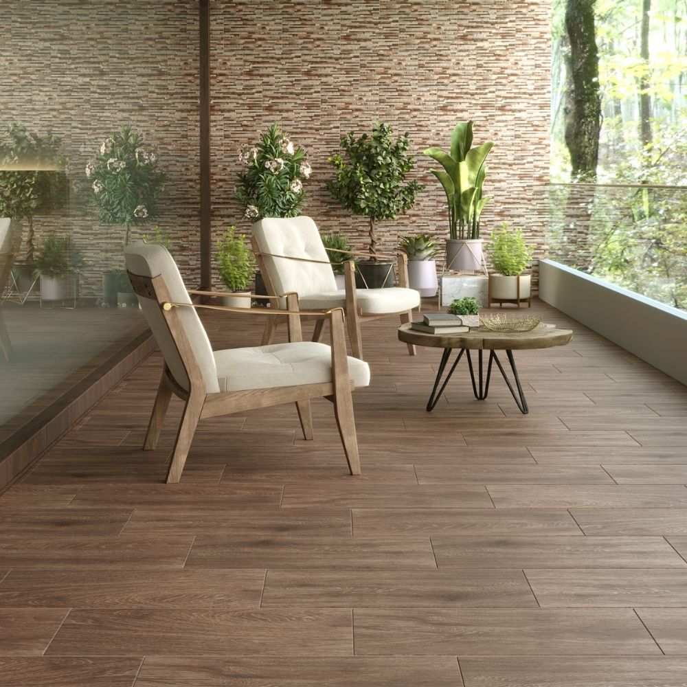 Piso Cerámico Maderado Dorado Parketon 20x61cm 1.86m2 San Lorenzo