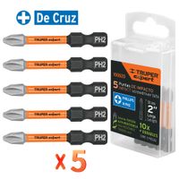 Puntas para taladro atornillador phillips ph2, 1"" 5 piezas, truper