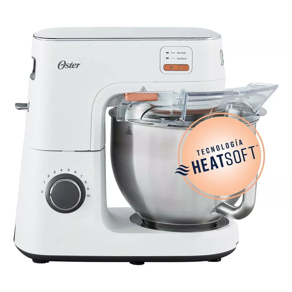 Batidora FPSTSMPL4W de Pedestal Planetaria Oster® con Tecnología HEATSOFT™: Potencia y Versatilidad