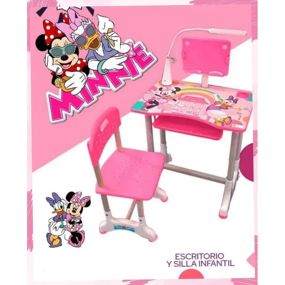 Escritorio para Niños Ergonomico con Lampara Led - Minnie Mouse