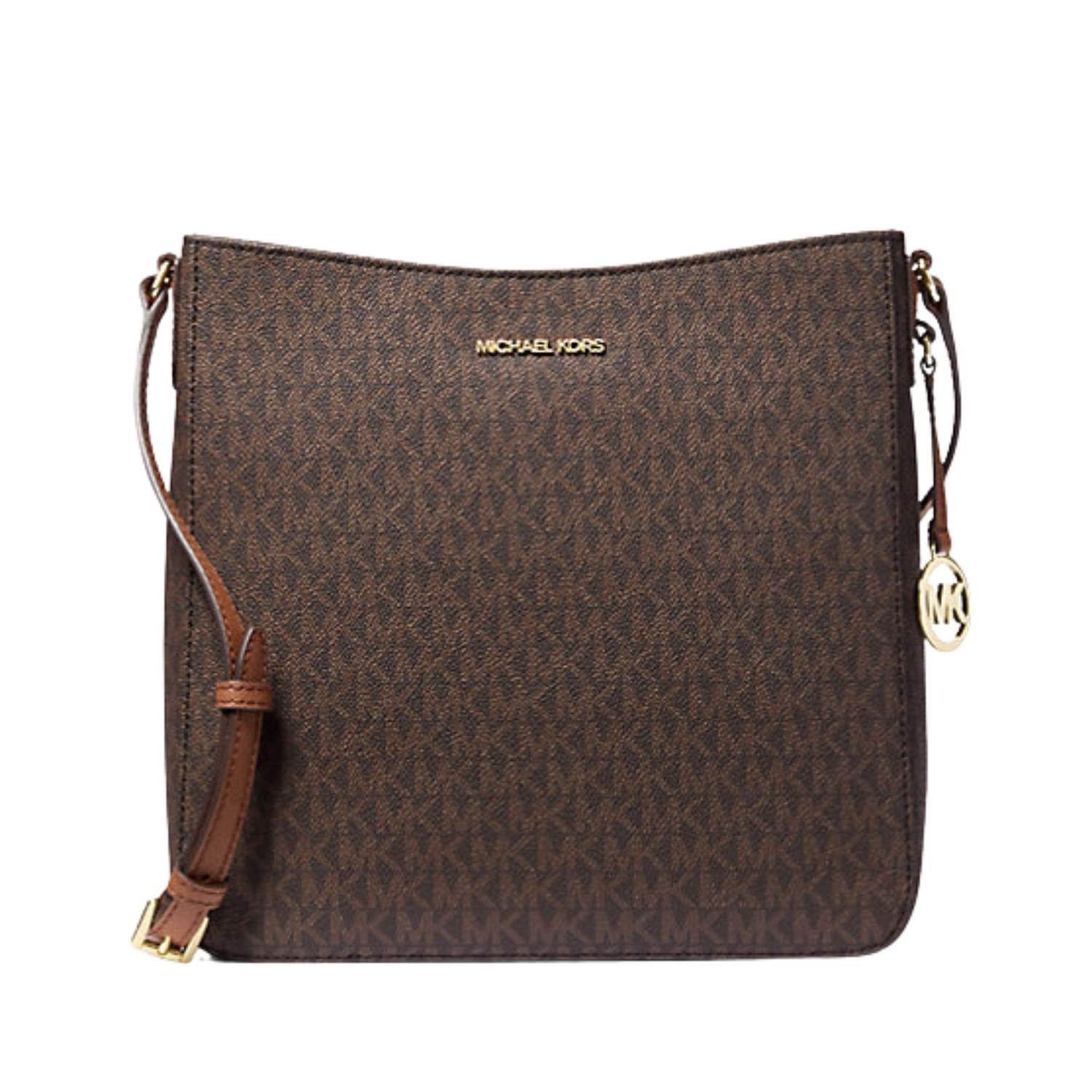 Cartera Crossbody Michael Kors Jet Set Travel Large Logo Messenger - Marron