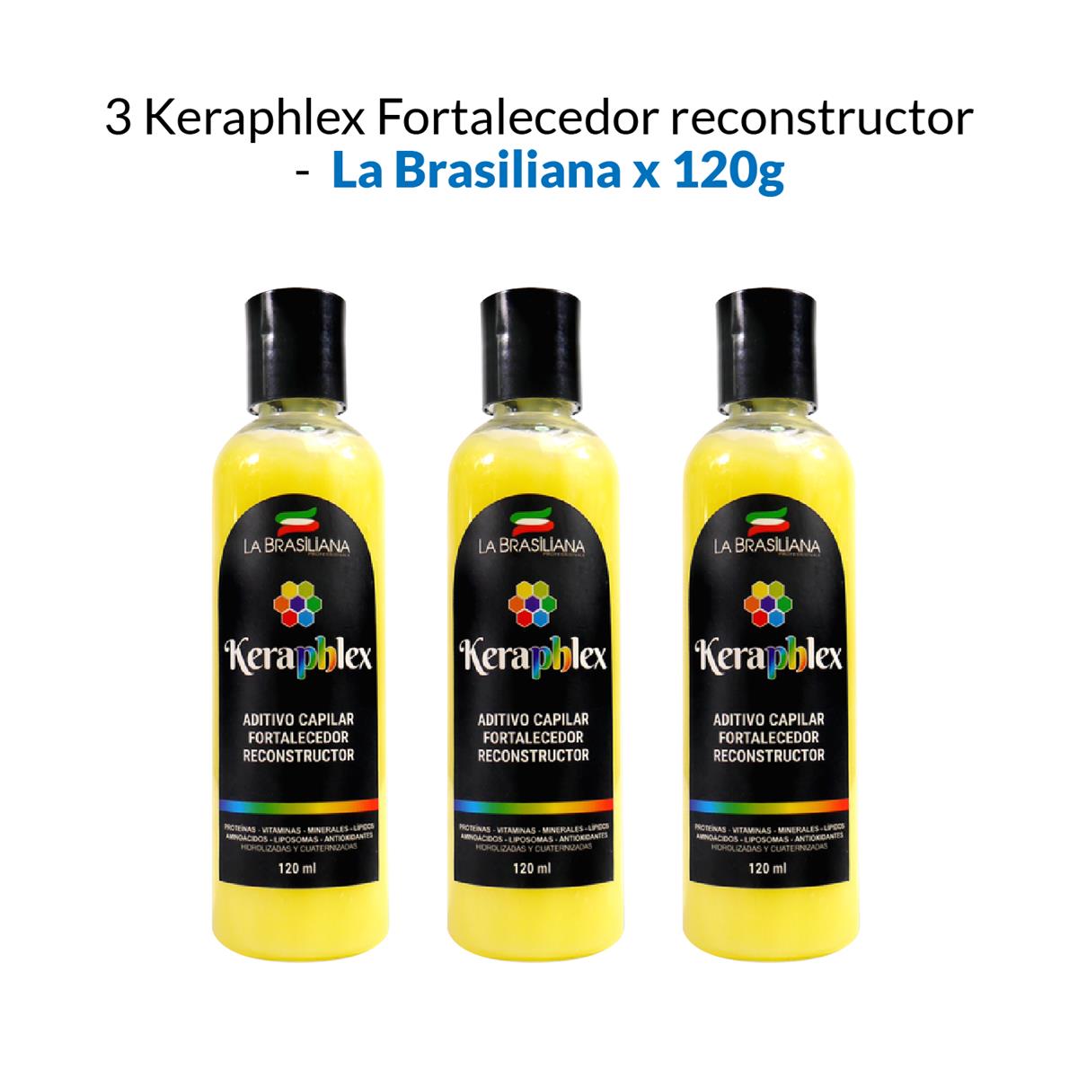 Keraphlex Fortalecedor Reconstructor La Brasiliana 120Gr 3 Unid