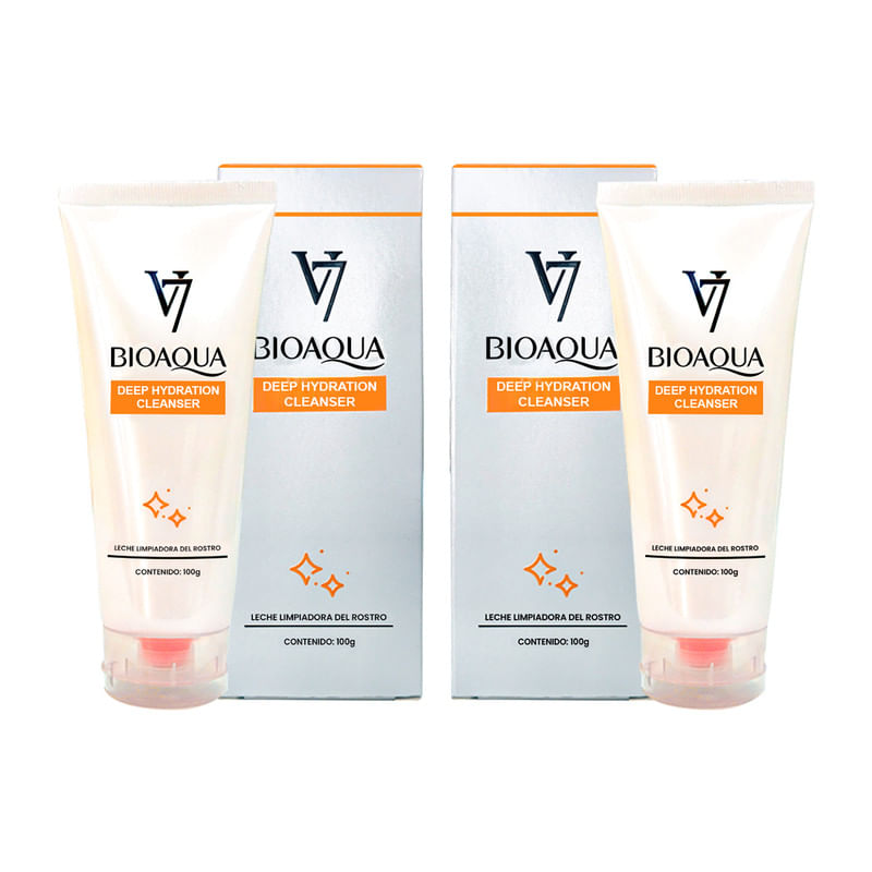 Limpiador De Leche V7 Hidratacion Profunda Bioaqua 100Gr 2 Unid