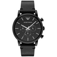 Reloj Emporio Armani Luigi AR1918 Fecha Cronometro Acero Inoxidable Cuero Negro
