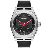 Reloj Diesel Timeframe DZ4543 Fecha Cronometro Acero Inoxidable Cuero Negro