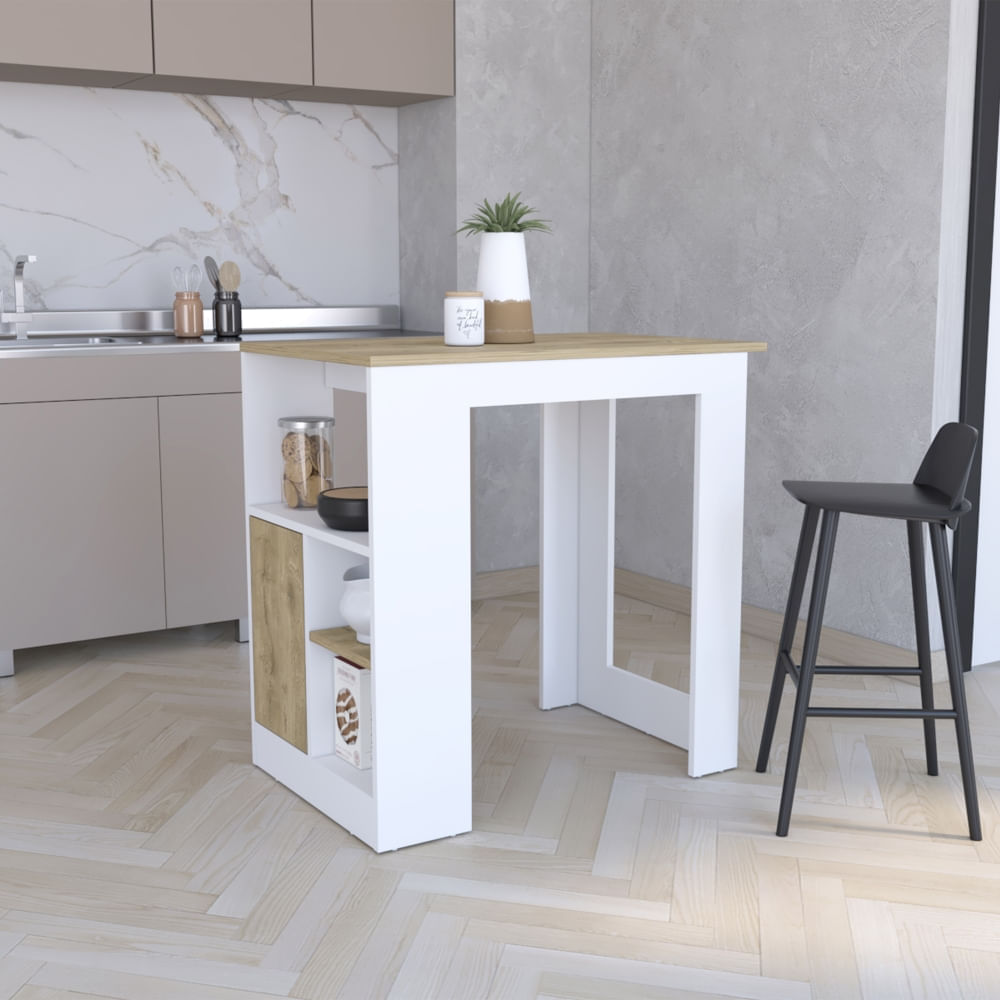 Isla De Cocina Stirling 1 Puerta Blanco