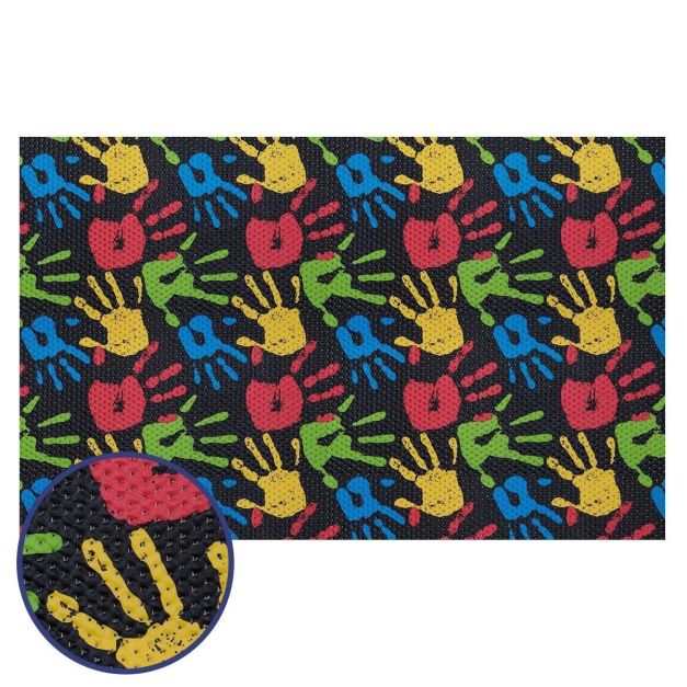 Alfombra infantil Brisa Palma de manos negro 1.00 X 1.30 mts