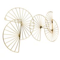 Escultura Metal Circulos Dorado 76.5 Cm